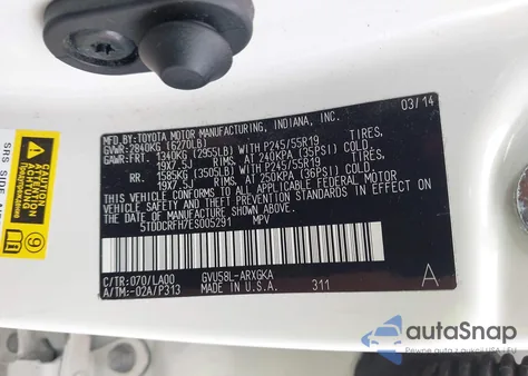 2014 Toyota Highlander Hybrid Limited from USA, damaged, VIN 5TDDCRFH7ES005291